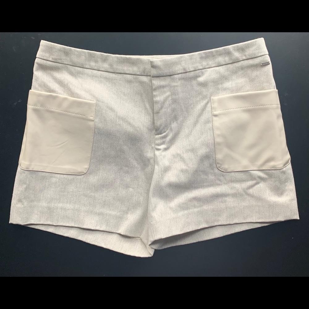 Tommy Hilfiger Tweed Shorts w Faux Leather Pockets